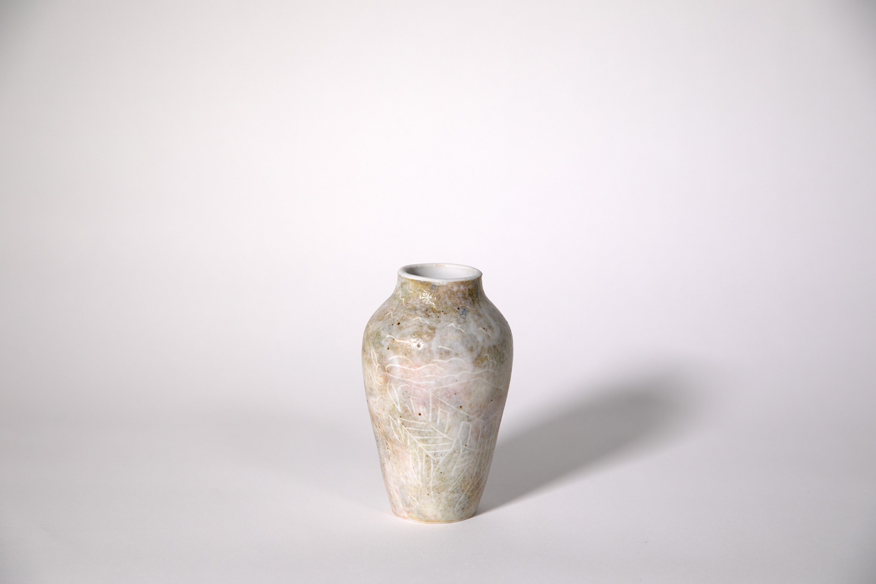 Porcelain sgraffito vase